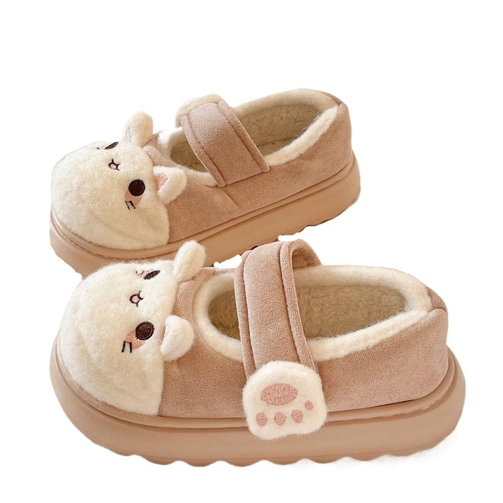 Cute Cartoon Cat Paw Shoes Anti Slip Kawaii Thick Warm Slippers Lolita Thick-sole Plush Floor Shoes Girls