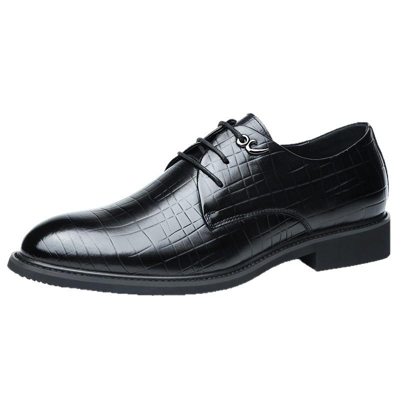 Autumn Leather Shoes Men's Business Dress Genuine Leather Soft Sole Breathable Black Casual Leather Shoes