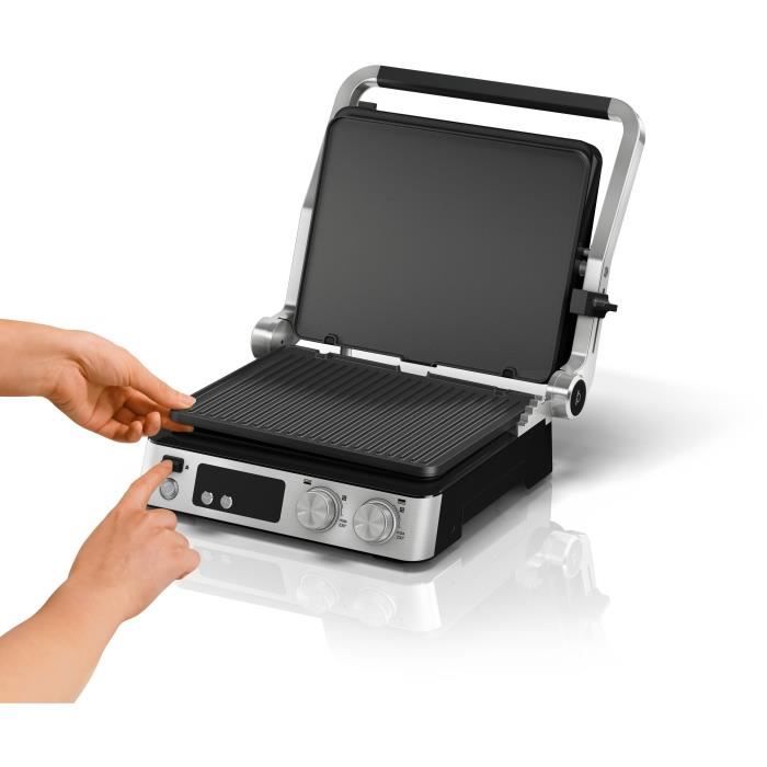 Multifunktionsgrill - BRAUN - Multi Grill 7 - 2000 W - 3 Heizpositionen - Schwarz / Stahl