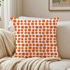 Orange Checkered Polka Dot Pattern Geometry Pillow Case Plush Sofa Cushion Covers Organic Breathable Invisible Zipper