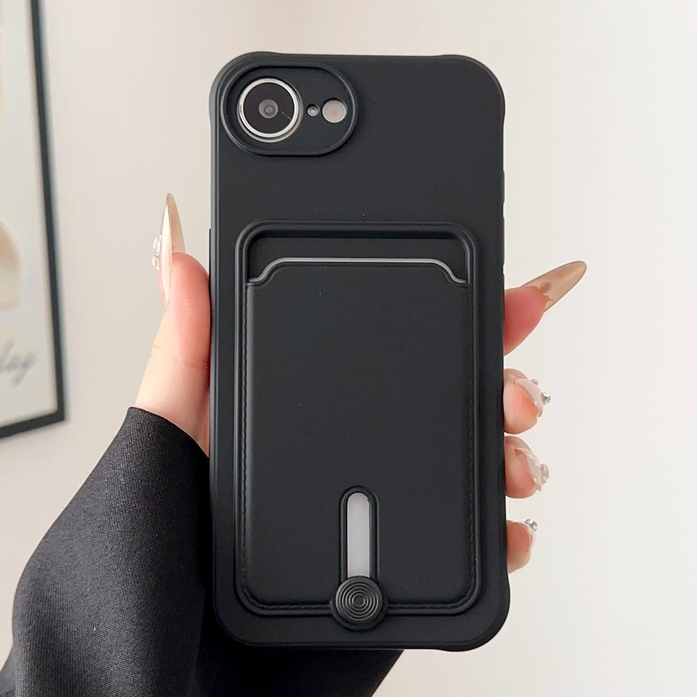 

Colorful wallet card holder silicone phone case for iPhone 16E 16 15 14 13 12 11 Pro Max Plus full shockproof soft bumper cover For iPhone 11