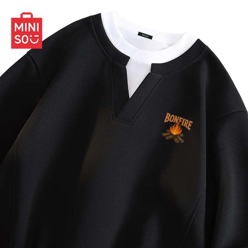 

Мужской свитшот MINISO с круглым вырезом и цветными блоками, имитирующий двойку 3XL