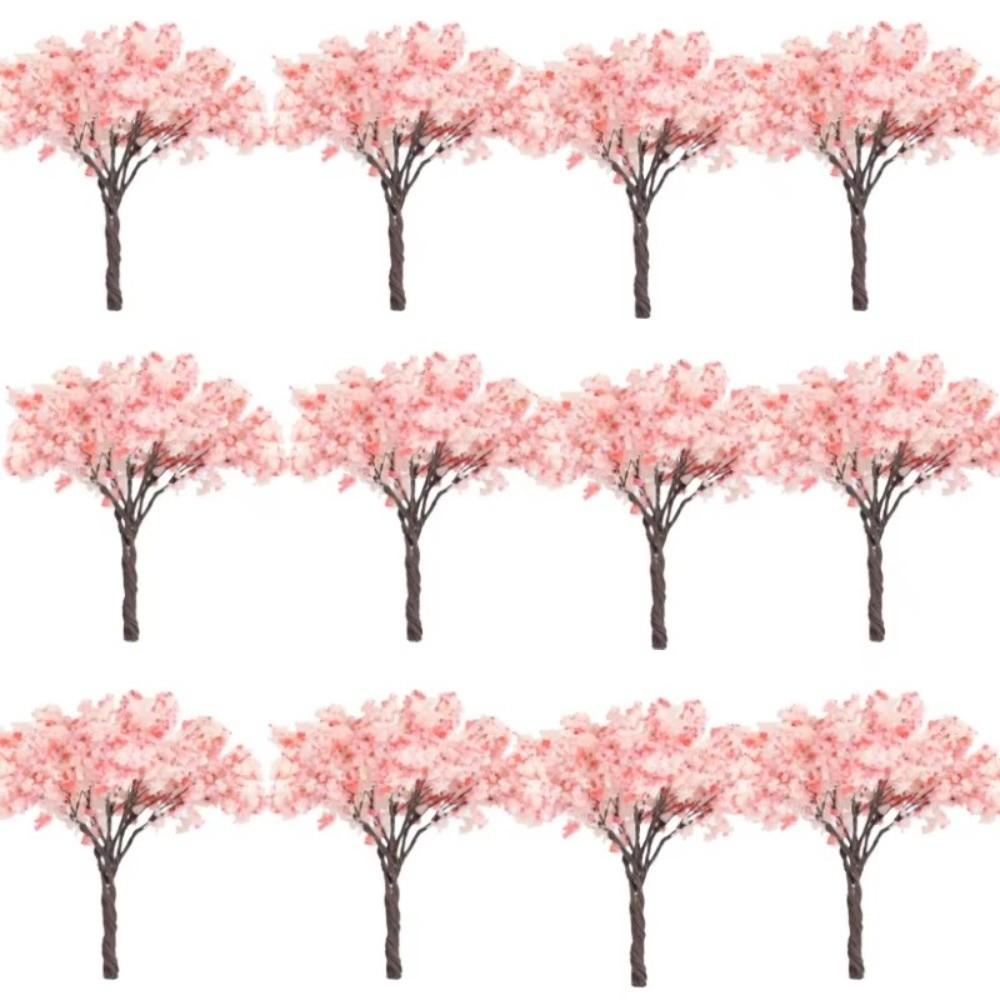 1/5PCS DIY Crafts Miniature Cherry Flower Tree Model Resin Terrarium Accessories Bonsai Decoration Bonsai 6.5cm Micro Plant