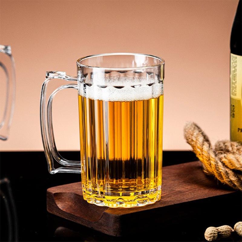 Acrylic Beer Cup Household Mug Mugs Drinking Glasses Handles Milk Coffee Juice Water Cup Barware Drinkware For Home Party Bar Ka