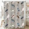 Vintage Birds Pattern Shower Curtain White Grey Blue Red Floral Waterproof Bath Decor Art Home Decoration Watermelon Print Showe