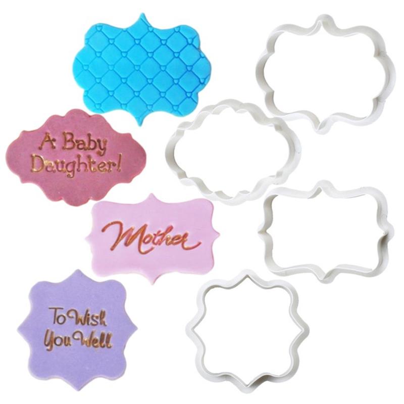 1 buc Vintage placă cadru Cookie Cutter Set Plastic biscuiți mucegai tort decorare instrumente Cookie mucegai