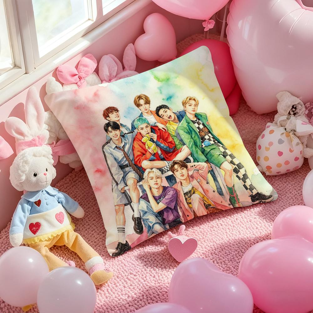 Kpop PPPPENTAGONSS Cushion Cover Pattern Printed Pillowcase for Living Room Sofa Cushion Cover Bedroom Decor
