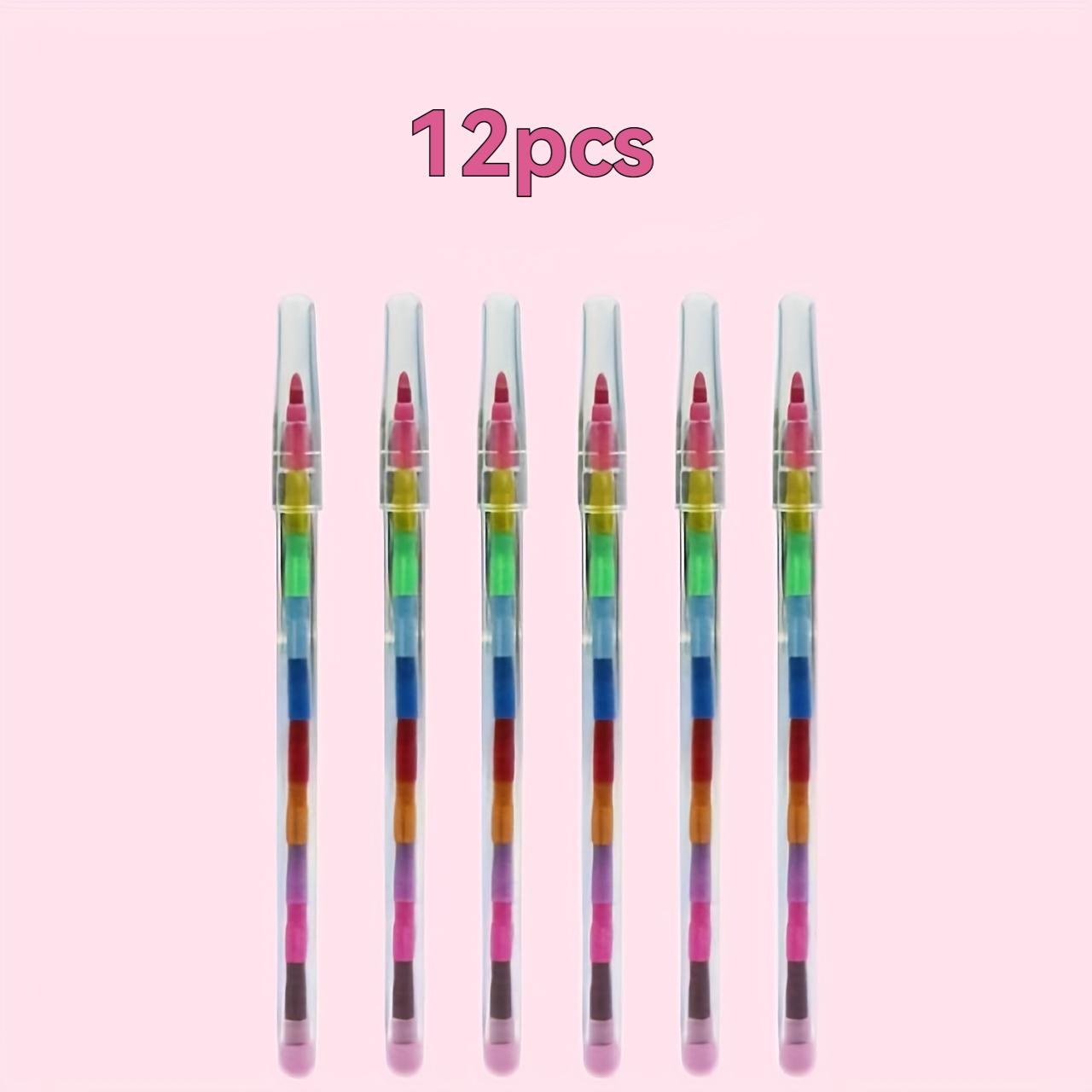 12PCS Stackable Crayons Assemblable Crayons, Party Gifts Multicolor Graffiti Drawing Tools School Office Magic Colored Pencils