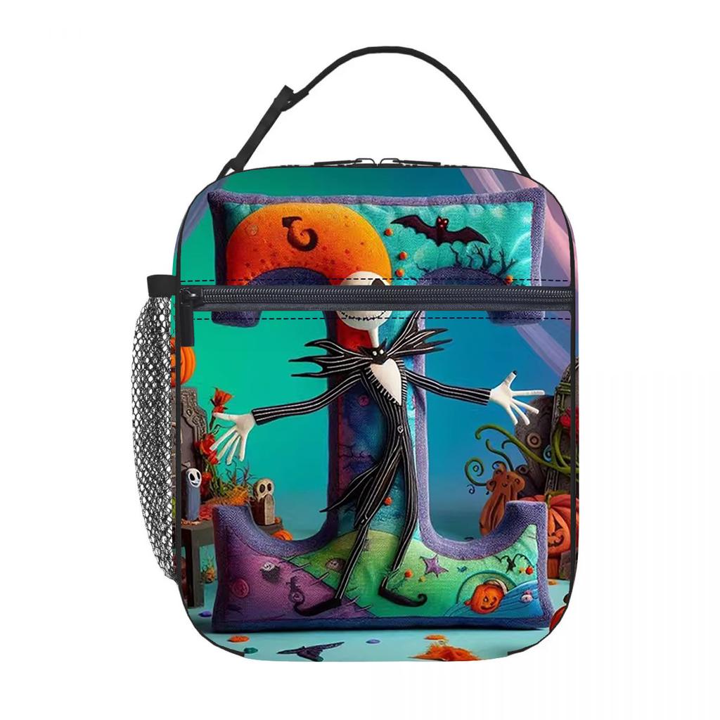 Christmas Horror Night Oxford Cloth Children's Lunch Bag Boy Girl Alphabet Cartoon Portable Insulation Handbag