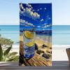Sunny Beach Cocktail Art Beach Towel Large Quick-Drying Towel Stunning Summer Cocktail Tropical Shoreline Design Towel