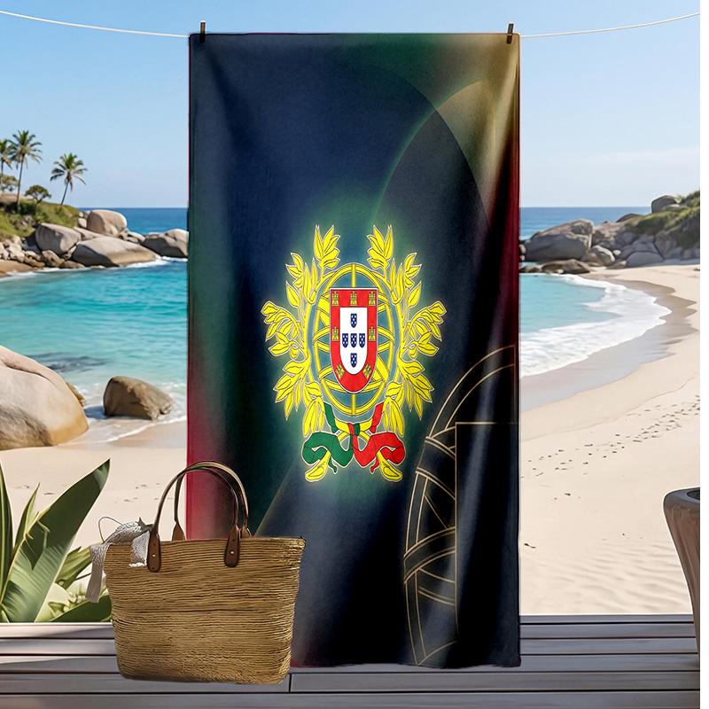 Asciugamano da Spiaggia Stampa Calcio Portogallo Asciugatura Rapida Super Assorbente Morbido Asciugamano da Bagno per Nuoto Spiaggia Viaggio Souvenir Regalo