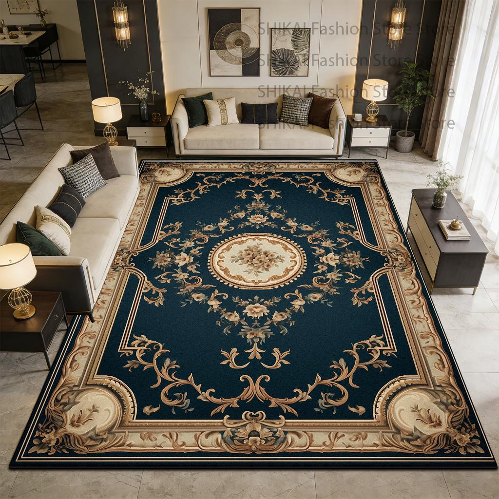 Green European Decoration Luxury Fluffy Carpet Easy Clean Soft Rugs for Living Room Large Area Antiskid Short Velvet Floor Mats