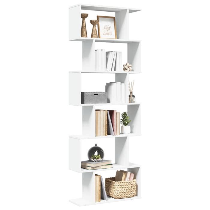 VidaXL 6-Tier Room Divider Shelf White 70x24x193 Cm, Shelf, Bookcase, Storage Shelf, 858084