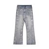 High Street Jeanshose für Männer, Retro Distressed, Lockere Hose mit geradem Bein, Sporthose mit weitem Bein, trendy
