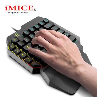 iMICE One-Handed Gaming Keyboard RGB Backlit Portable Mini Gaming Keypad Ergonomic Game Controller for PC PS4 Xbox Gamer