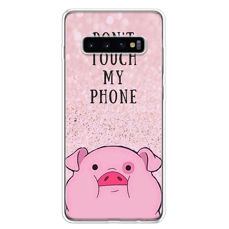 Cute PINK Pig Cartoon Cover Phone Case For Samsung Galaxy S10 Plus S20 FE S21 S22 Ultra S10E S9 S8 + S7 Edge J4 Housing Shell