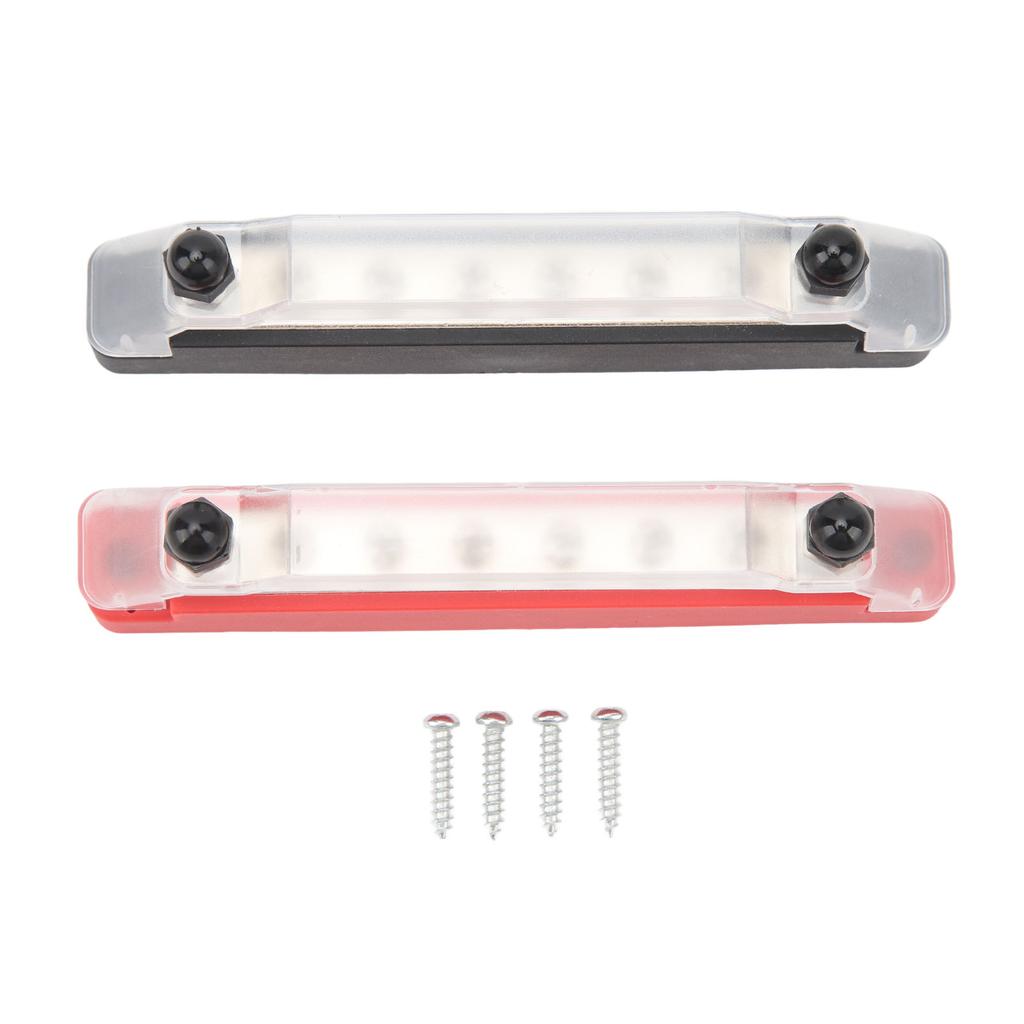 1 Pair M6 Power Distribution Block High Current DC12V To 48V 150A Double Stud 8 Way Battery Bus Bar Black Red for Car
