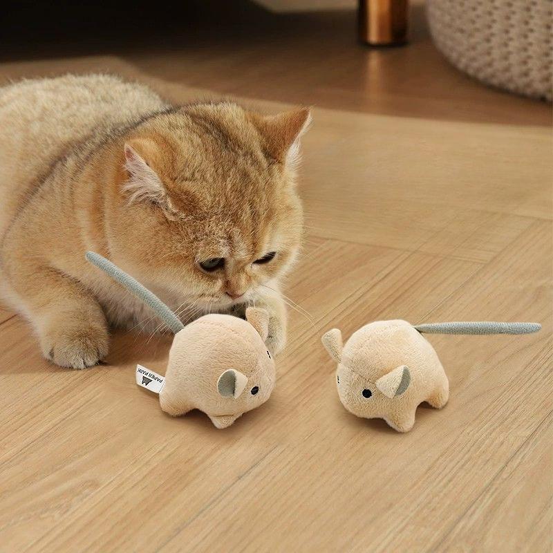 Electric Plush Mouse Catnip Cat Toy Intelligent Self-Playing Kitten Toy Bite-resistant Interactive Cat Toy Supplies
