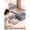 Closet Clothes Organizer Bins 6 Pc, Fabric Box Storage Shelf Bins Stackable, Foldable Closet Shelf Storage Container with Lid