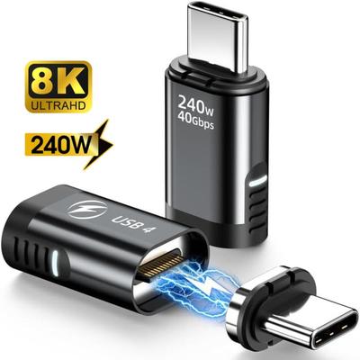 8K 60Hz USB C Magnetic Adapter 240W USB4 Adapter Type-C Converter  for Thunder-bolt 3/4