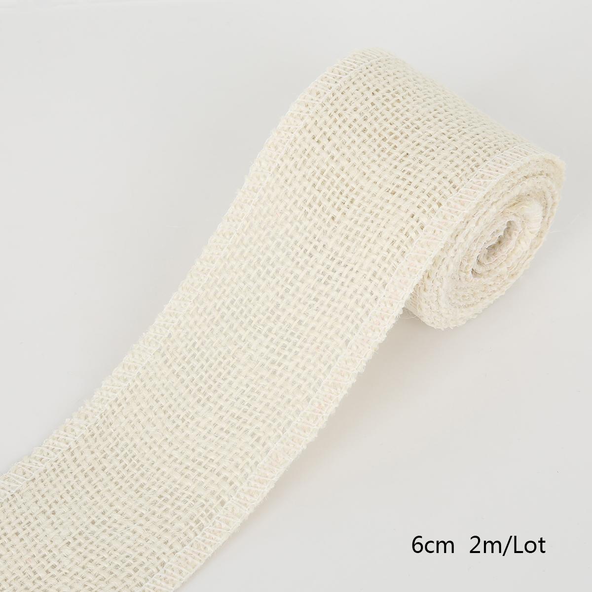 

2 метра цветной натуральной джутовой мешковины лента джутовая ткань рулон мешковина лента отделка лента деревенский свадебный декор вечеринки слоновая кость