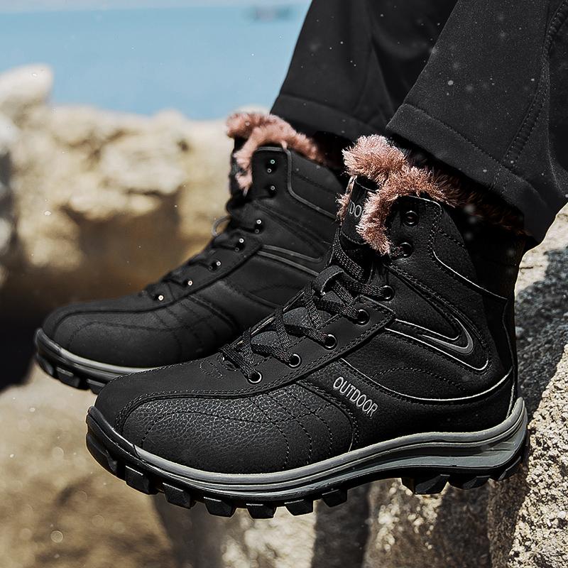 Mens Plus Size 40-48 Winter Boots Waterproof Outdoor Men Boots Ankle Snow Boots High Men Footwear