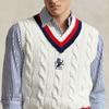 Polo Ralph Lauren SS24 Griffin Pattern Striped V-Neck Pullover Vest Men Vests Washed-White MNPOSWE1CM20100-100