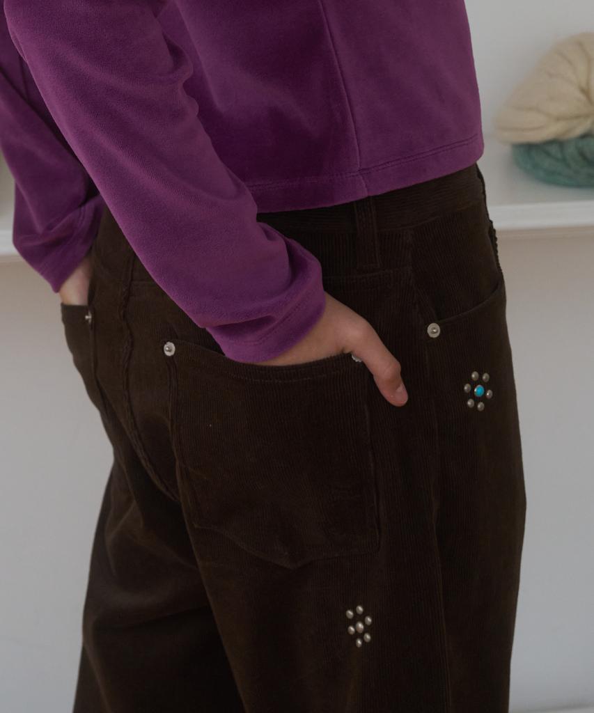 FUNFROMFUN Home Corduroy Pants, Brown