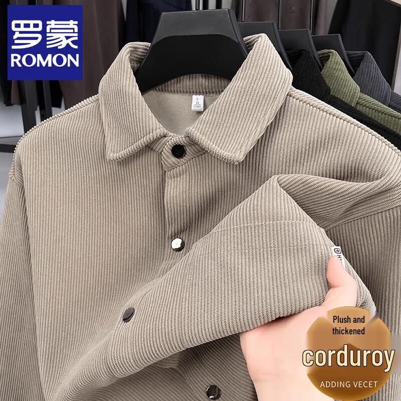 

Luomeng Men s Winter Fleece Lined Corduroy Shirt 3XL