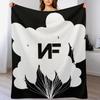 NF Balloons White Logo Throw Blanket Warm Flannel Blanket for Couch Chair Bedroom