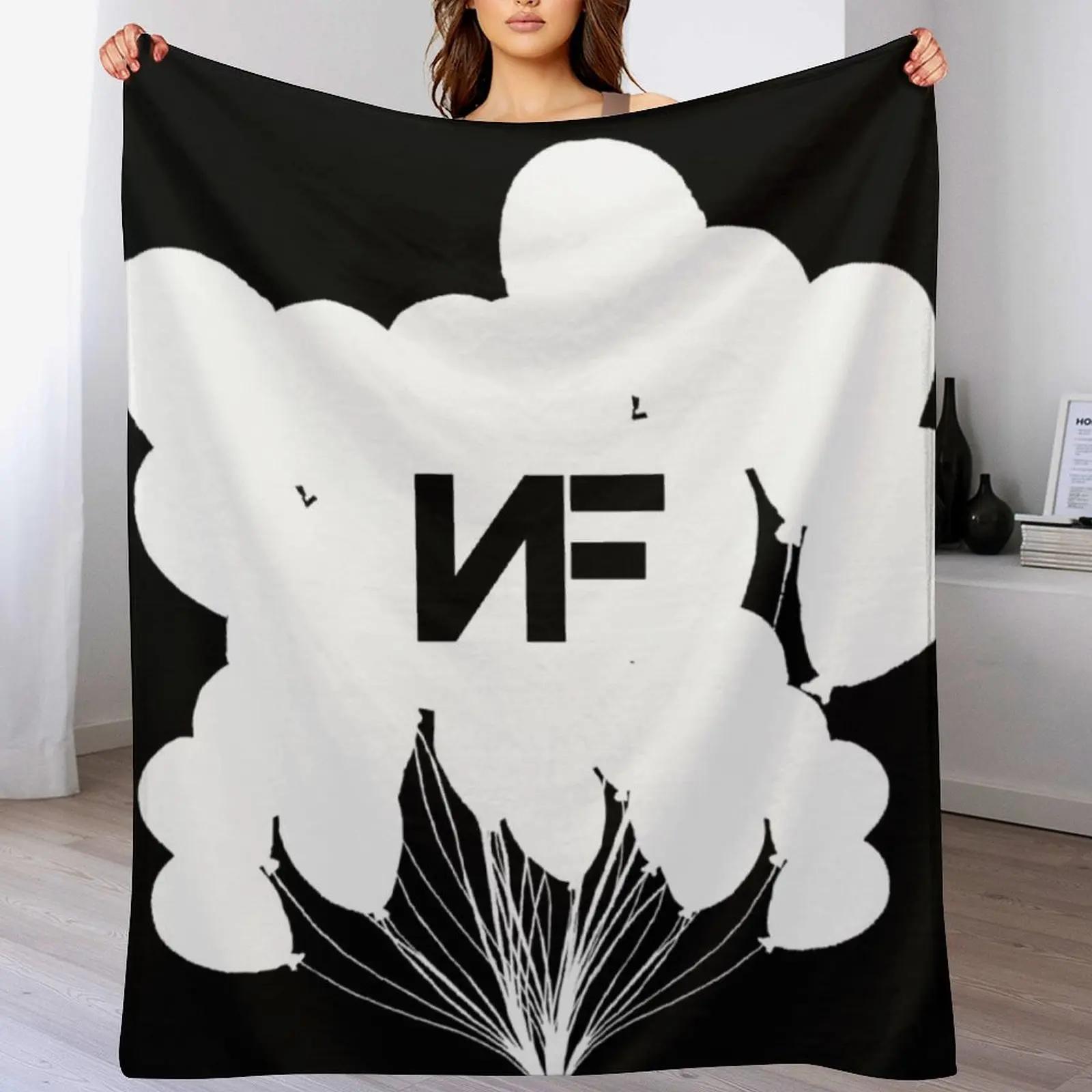 NF Balloons White Logo Throw Blanket Warm Flannel Blanket for Couch Chair Bedroom 102x76cm(40x30in)