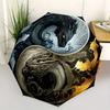 Yin Yang Dragon Wall Art: Harmony In DesignUmbrella, Portable 3-Fold Compact Umbrella for Men & Women Gift