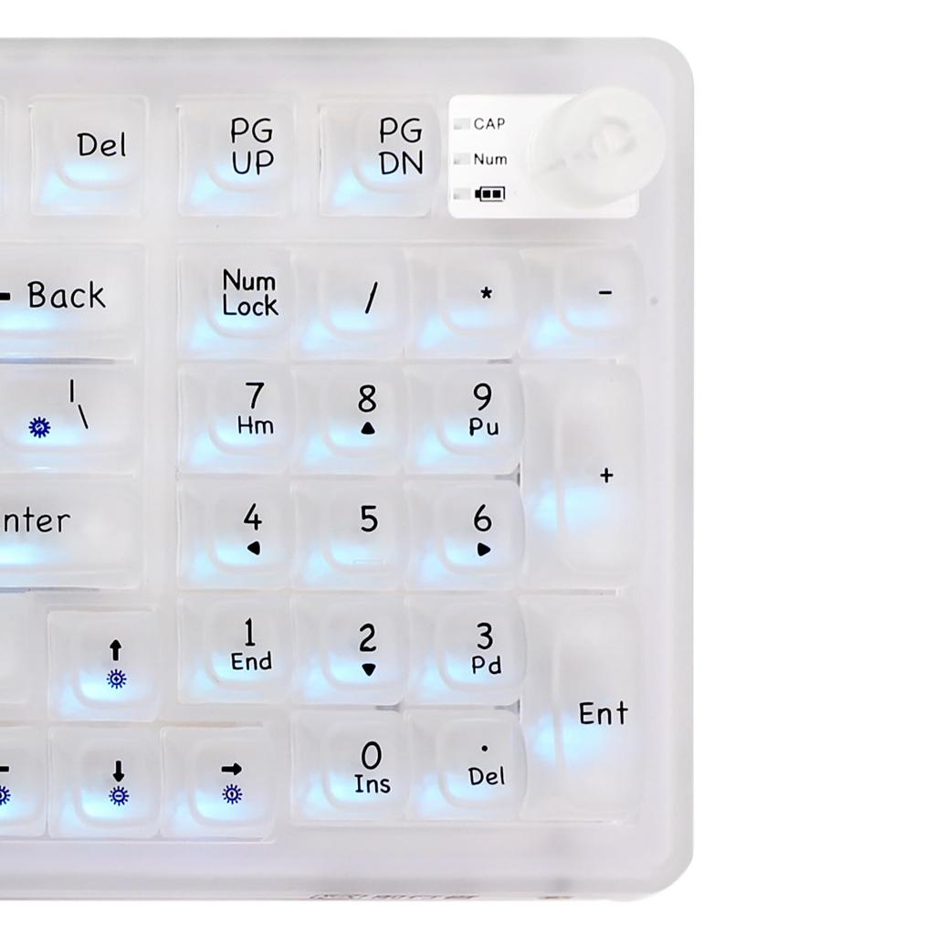 OUSEITECH X EWEADN V99 Gaming 99 RGB Gasket Stylish Crystal Suitable for TFT Smart Keyboard, Mechanical, Semi-Transparent Keycaps, Keys, Wireless,