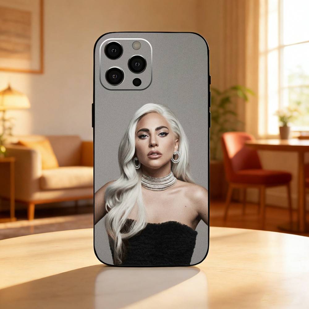Singer L-Lady G-Gaga Phone Case For iPhone17,16,15,14,13,12 Plus,Max Soft Silicone Black Cover