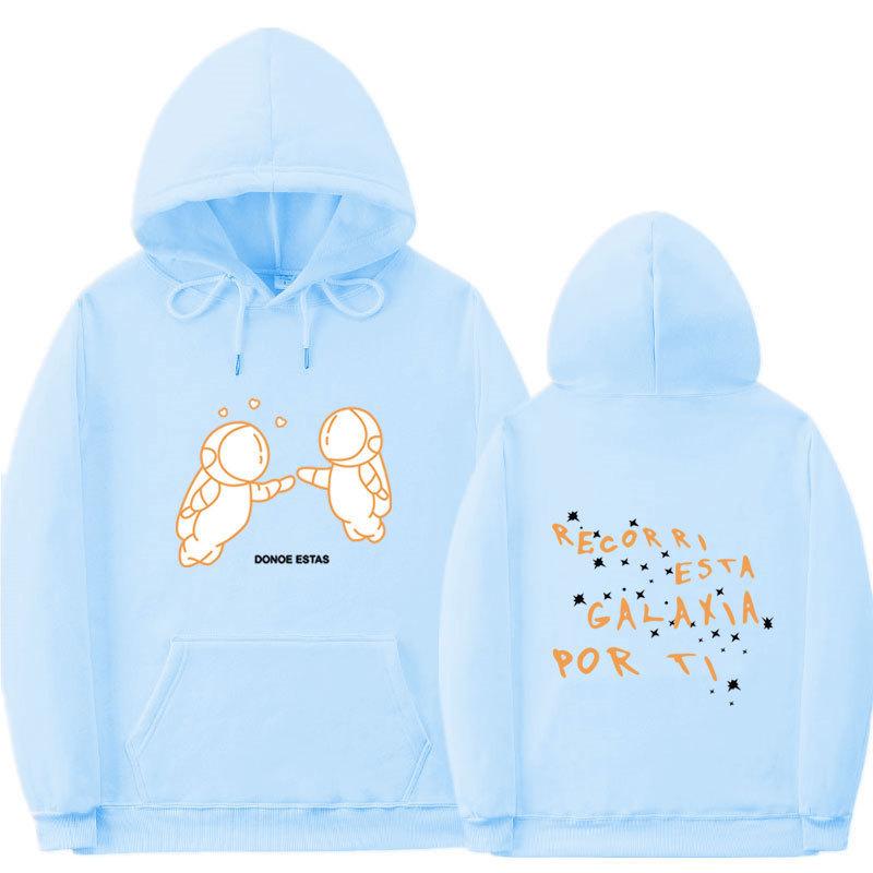 Außenhandel neue Mode Druck Doppel-Astronaut Kapuzenpullover Lockerer Pullover Freizeit Herren und Damen Freizeit Sportpullover