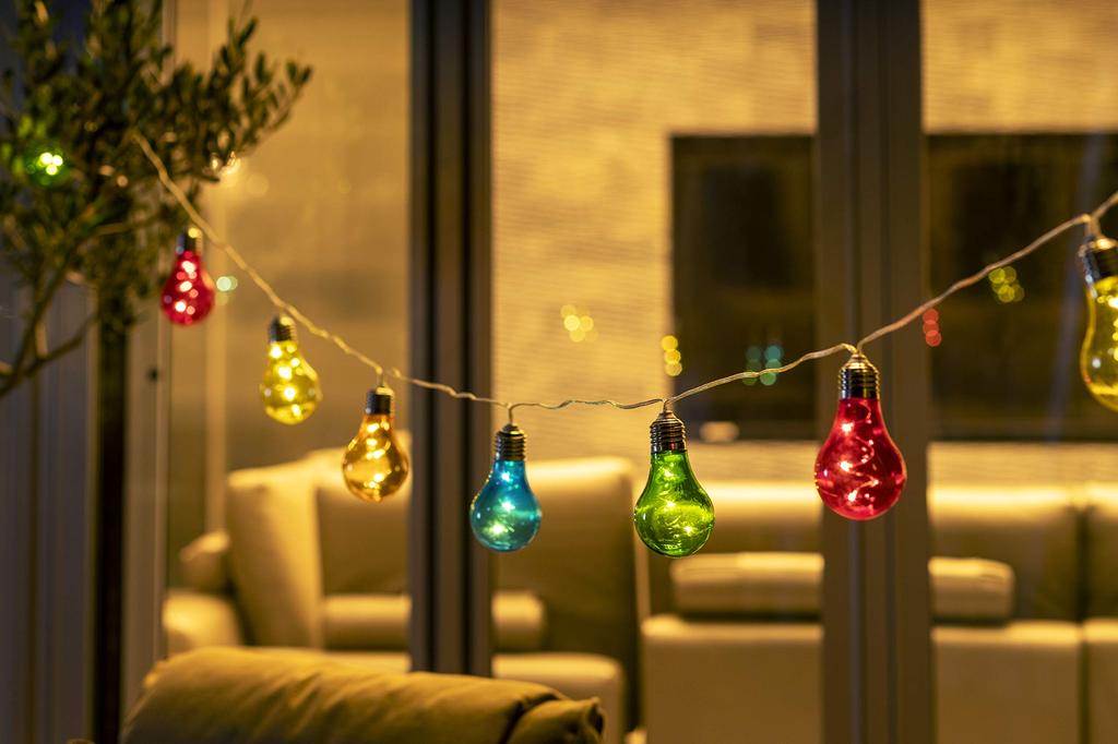 Takasho LGB-PT10CL Battery-Operated Garden Light, Party Light, 10 Color Bulbs, PVC Resin, Outdoor Christmas Illumination Light