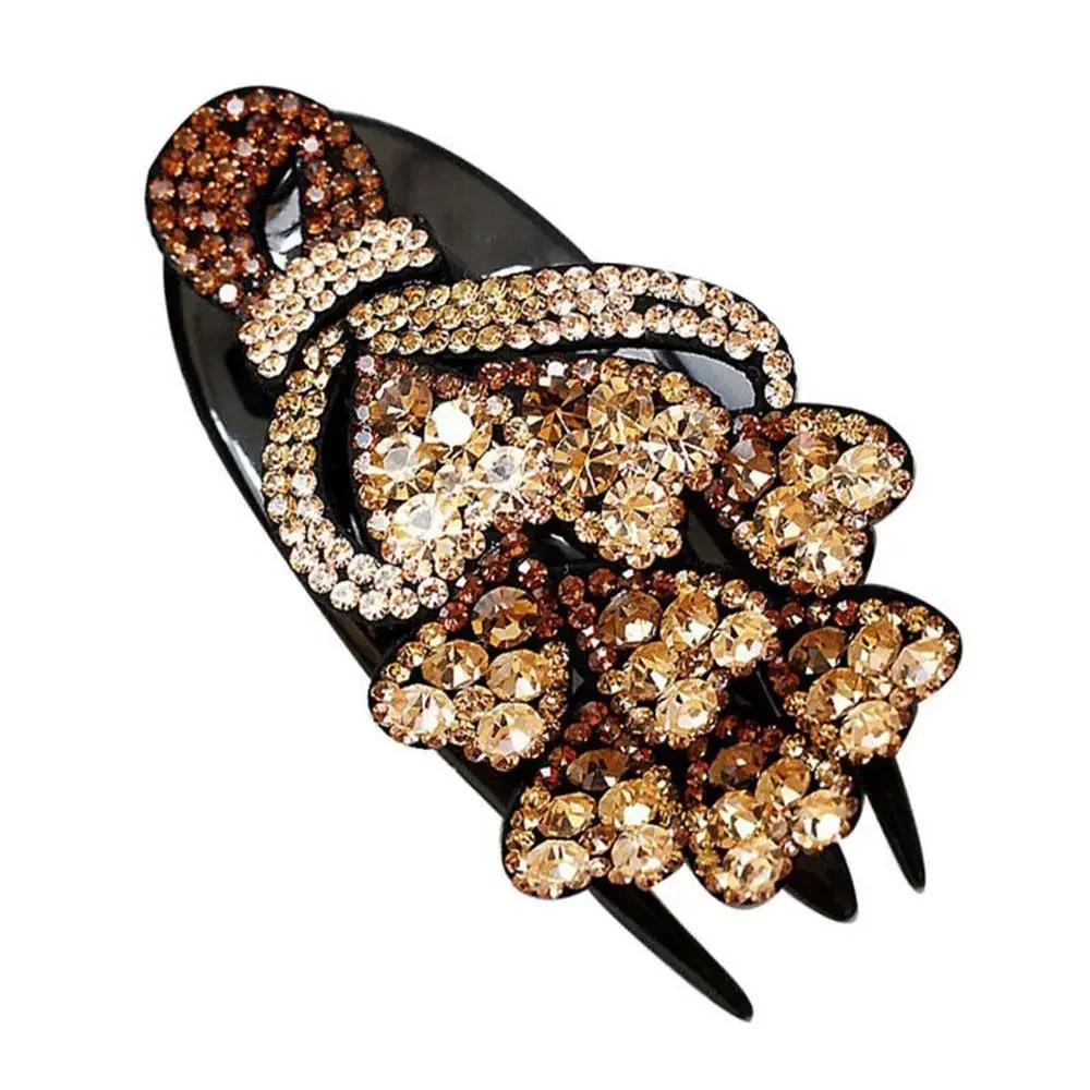 Women Large Hair Claw Rectangle Hair Clips Hairpin Flowers Hair Accessories