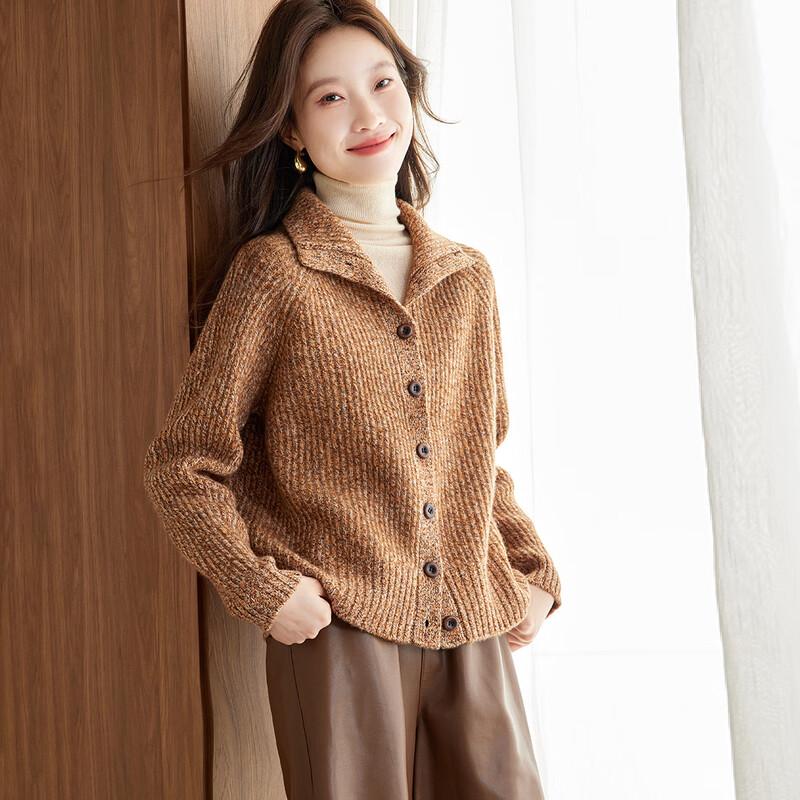 Srcr Women's 100% Wool Thick Knit Cardigan