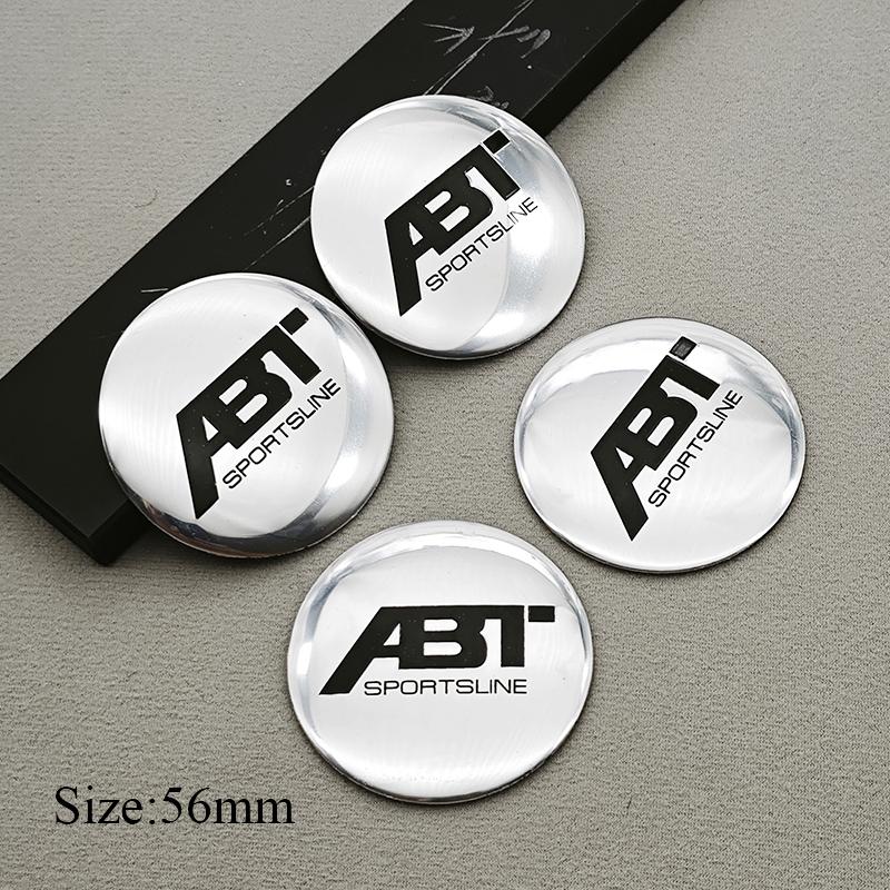 4pcs 56mm 60mm 65mm Logo ABT Car Wheel Center Cover Hub Caps Badge Sticker Decals For Audi S RS SQ Etc Series Auto Accessories