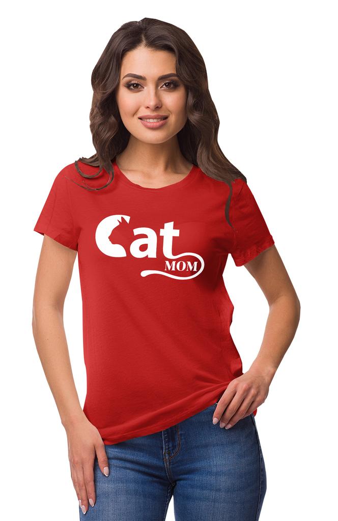 Inkmeso Crew Neck Cat Mom Graphic Tshirt Short Sleeve Women Cotton Tee