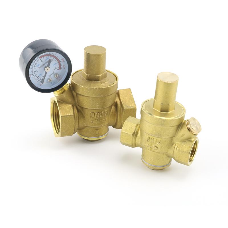 DN15 DN20 DN25 Brass Water Pressure Reducing Maintaining Valve 1/2" 3/4" 1" Adjustable Relief Valve With Gauge Meter
