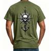 Nautical Skull Anchor Graphic Tee for Unisex Unisex Vintage Compass Print Tshirt 100 Cotton Short Sleeve Casual Summer Top