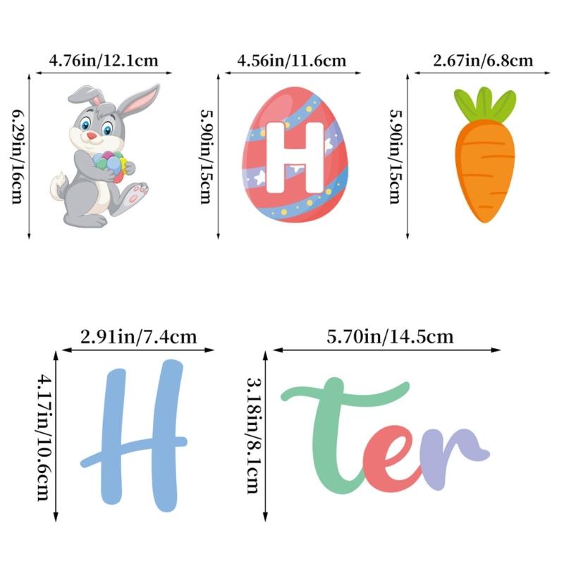 Easters Cake Decoration Cake Toppers Decorative Balloons Cake Decors Hanging Banners Suitable for Festival Occasion