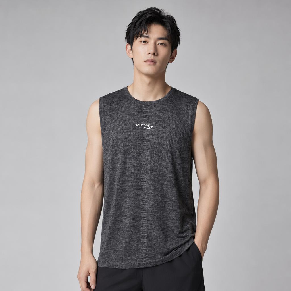 Saucony Round Neck Pullover Simple Soft Comfortable Sleeveless Vest Men tops SA2260TK61L-BK001