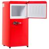 Lodówka 60L Retro 7 Ustawień Temperatury Światło LED Strefa Podwójna Mini Lodówka Domowa Zamrażarka 22L Objętość 102 kWh/Rok -27-13 Stopni Celsjusza