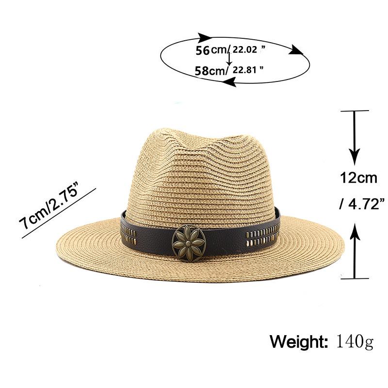 Specially for British fashion flat shade sun hat for men and women couples straw hat outdoor casual jazz top hat