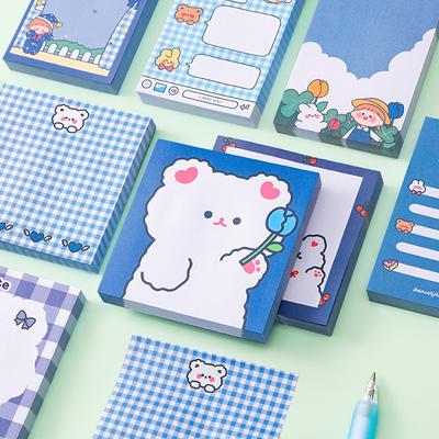 80 Sheets Bear Sticky Notes Cute Cartoon Self-stick Memo Note Memo Pad For School Classroom Office Notebook Kawaii Stationery
