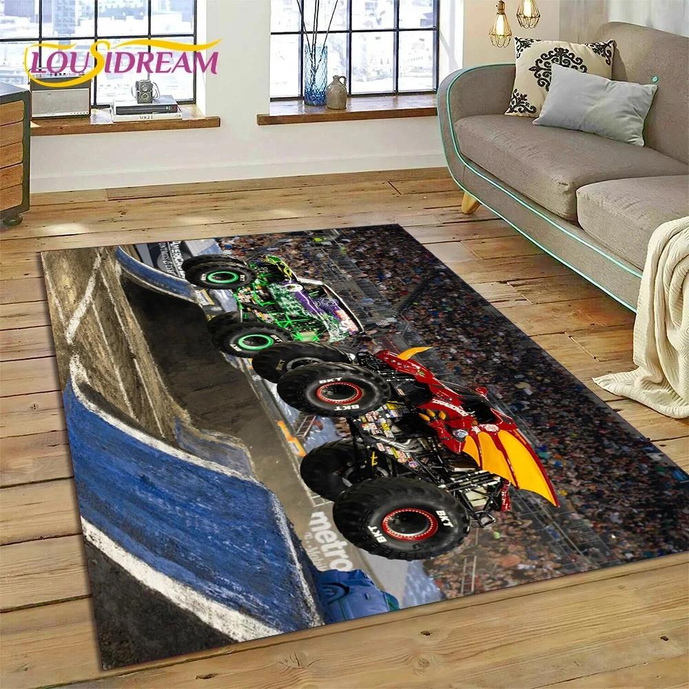 Monster Truck Monster Jam Cartoon Carpet Rug for Bedroom Living Room Home Sofa Decoration,Children Game Large Decor Floor Mat