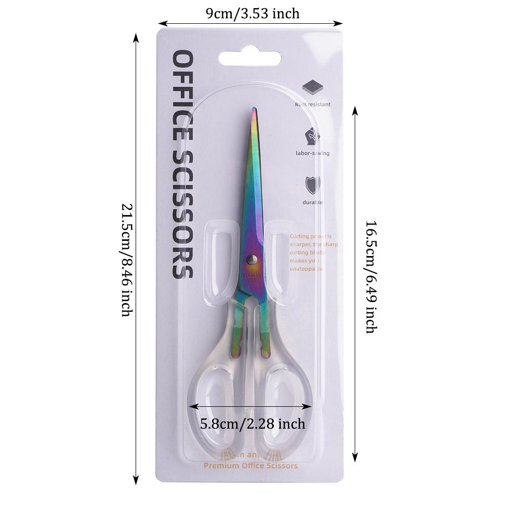 

1 Pcs Office Scissors,Transparent Handle Scissors Anti Rust,Handmade Diy Domestic Office Stationery,Paper Cut Pruning ZS-17