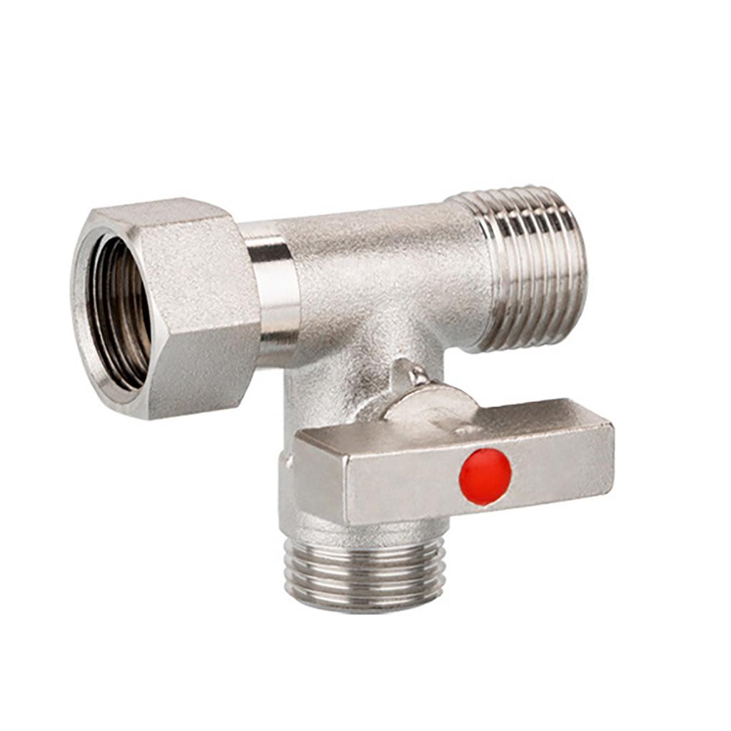 Adaptor supapă de oprire în T din oțel Conector T Adaptor supapă Supape multifuncționale pentru instalarea pulverizatorului de bideu și a rezervorului de toaletă